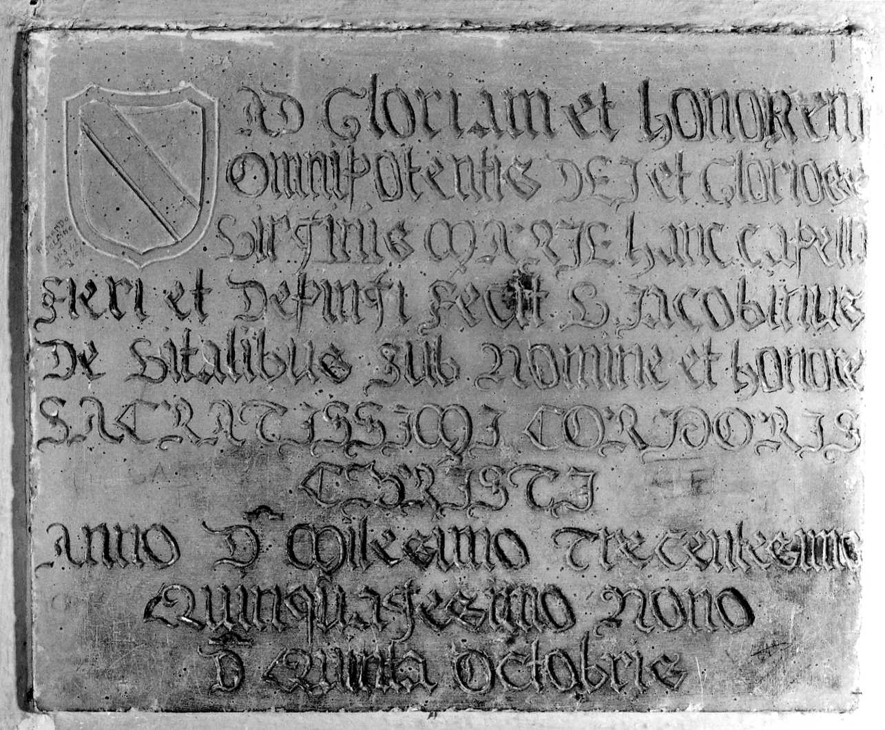 lapide commemorativa, opera isolata - ambito piemontese (metà sec. XIV)