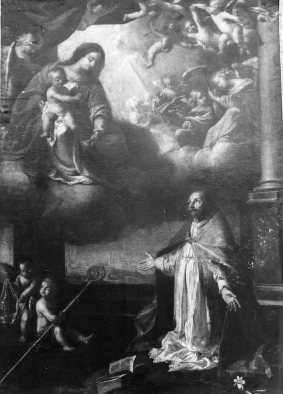 Madonna con Bambino e San Giovenale (dipinto, opera isolata) di Claret Giovanni (metà sec. XVII)