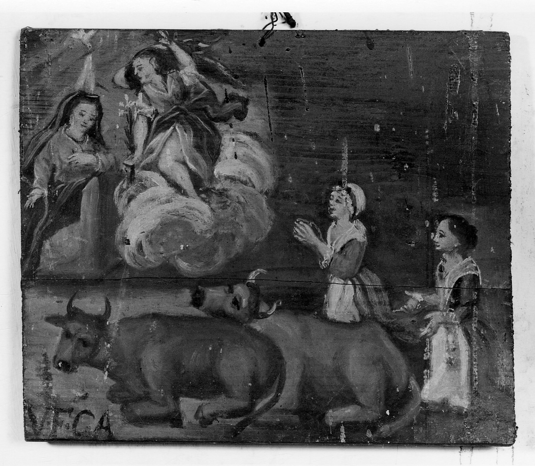 Intervento della Madonna Annunciata per protezione (ex voto, opera isolata) - ambito cuneese (sec. XVIII)