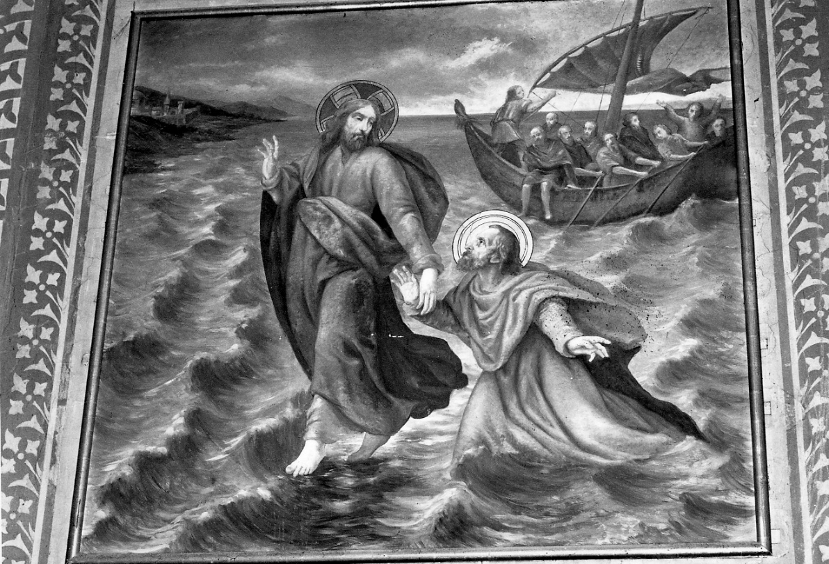 San Pietro salvato dalle acque (dipinto) di Stura Giovanni (secc. XIX/ XX)