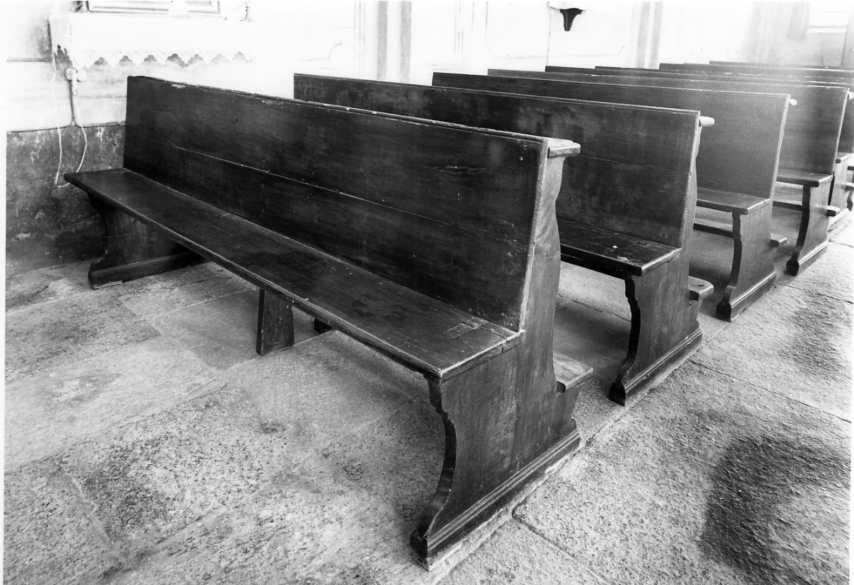 banco da chiesa, serie - bottega cuneese (seconda metà sec. XIX)