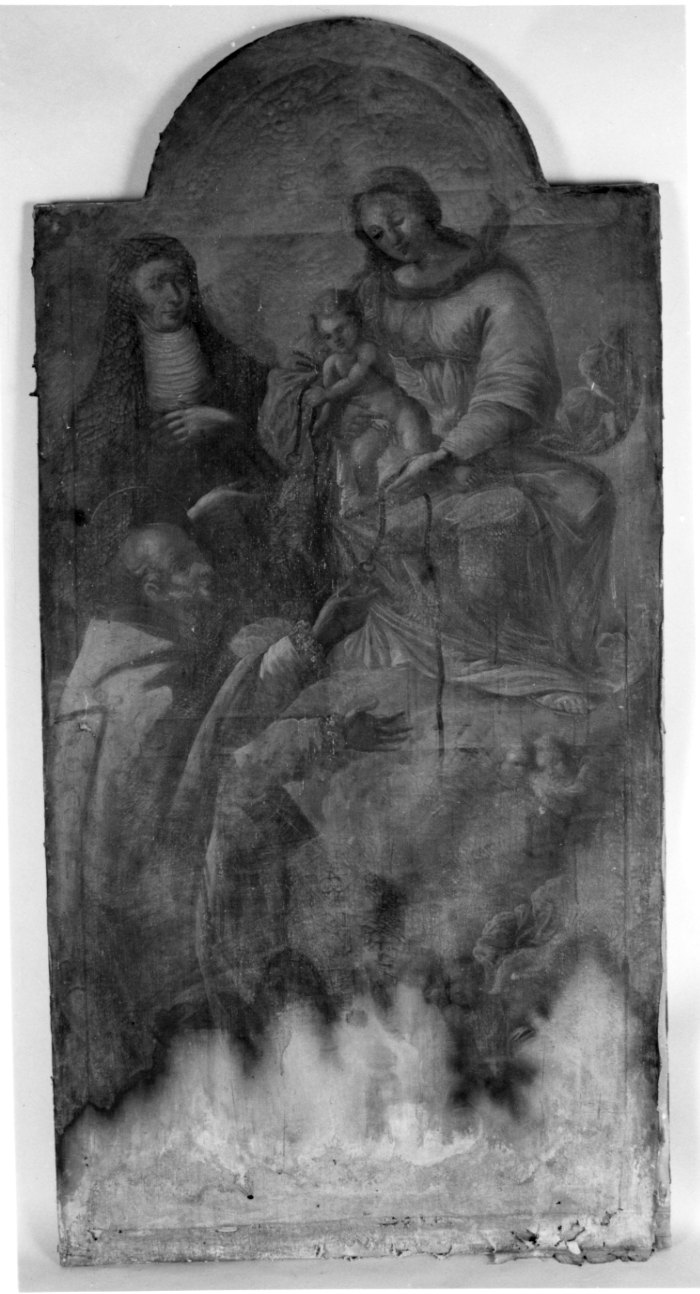 Madonna con Bambino, Sant'Agostino e Santa Monica (dipinto, opera isolata) - ambito piemontese (seconda metà sec. XVII)