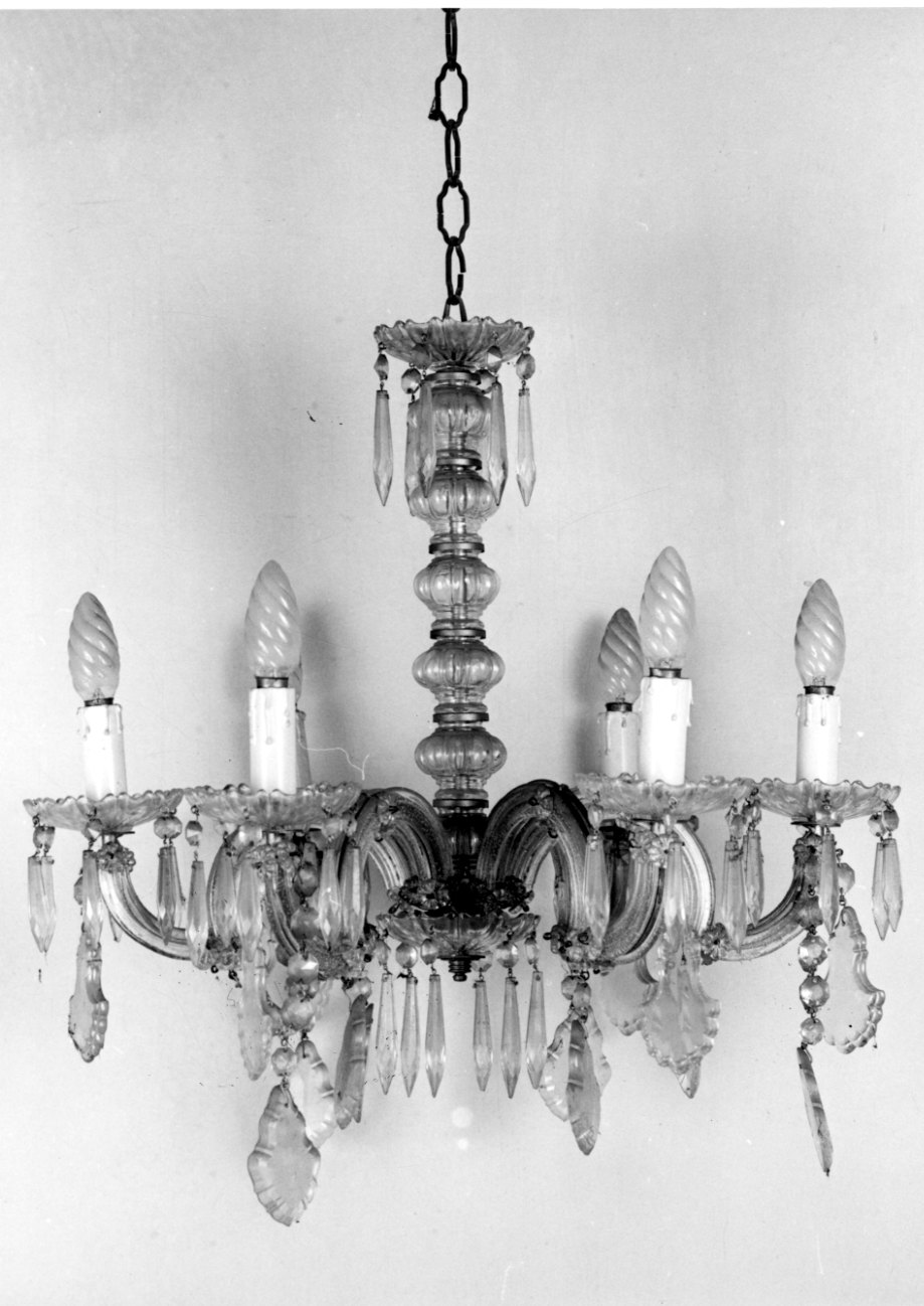 lampadario, serie - produzione italiana (seconda metà sec. XIX)