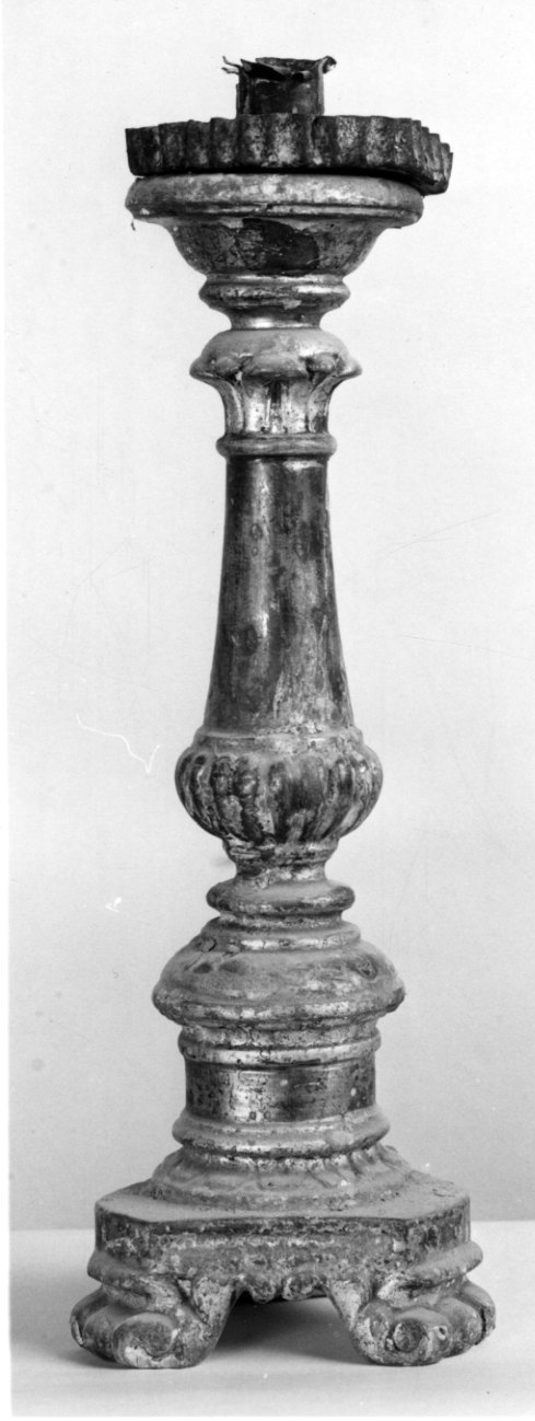 candeliere, opera isolata - bottega piemontese (seconda metà sec. XVIII)