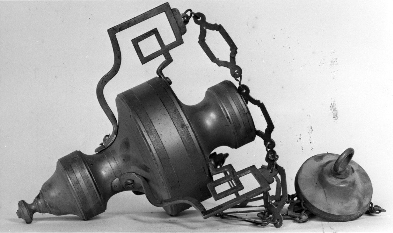 lampada pensile a vaso, opera isolata - bottega piemontese (seconda metà sec. XIX)