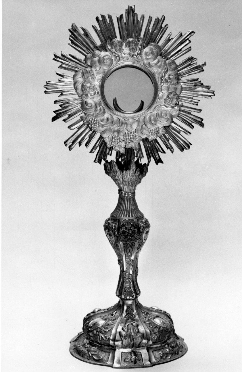 ostensorio - a raggiera, opera isolata - bottega piemontese (prima metà sec. XVIII)