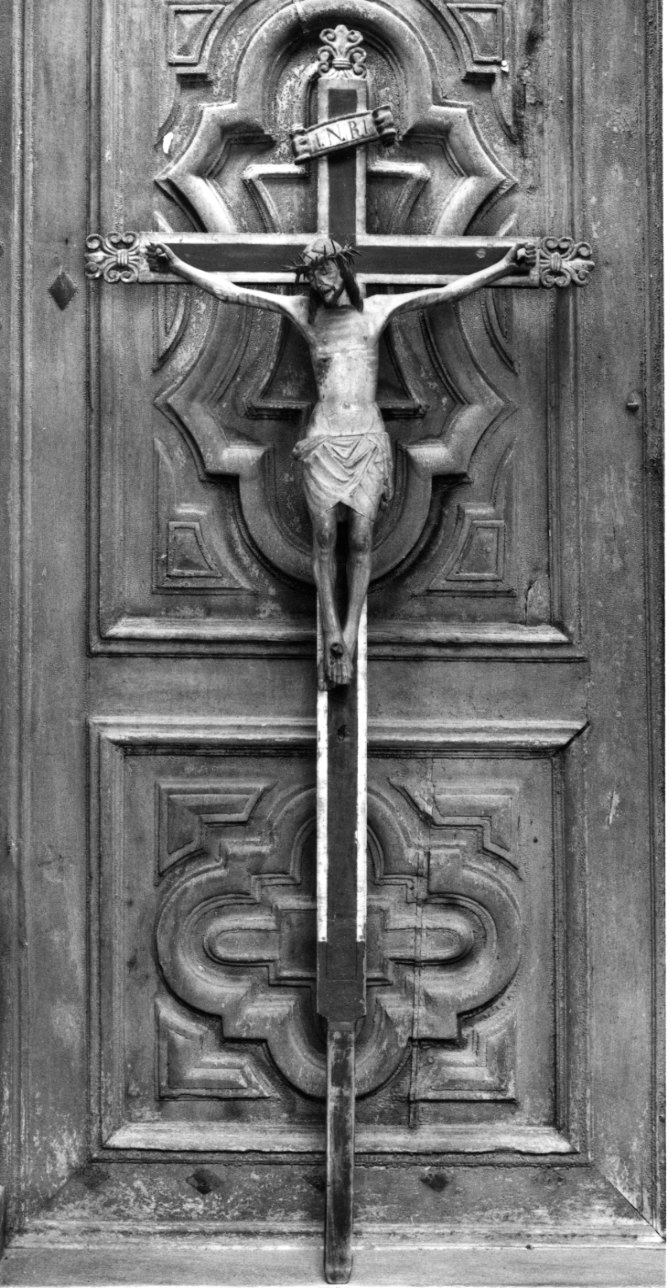 Cristo crocifisso (croce processionale, insieme) - bottega liguro-piemontese, bottega piemontese (prima metà sec. XVI, sec. XVIII)