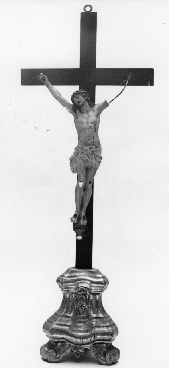 Cristo crocifisso (croce d'altare, insieme) - bottega piemontese (sec. XVIII, sec. XIX)