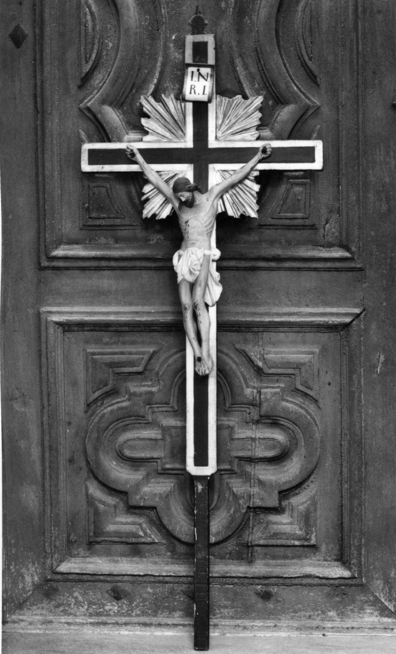 Cristo crocifisso (croce processionale, insieme) - bottega piemontese (sec. XVIII)