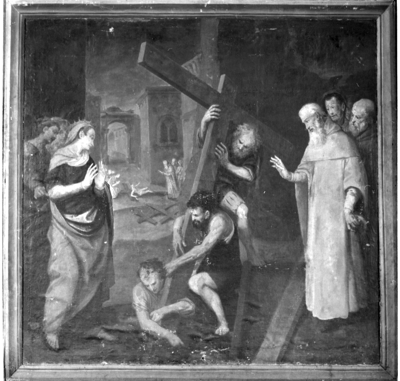 ritrovamento della vera croce (dipinto, opera isolata) di Caccia Guglielmo detto Moncalvo (attribuito) (primo quarto sec. XVII)