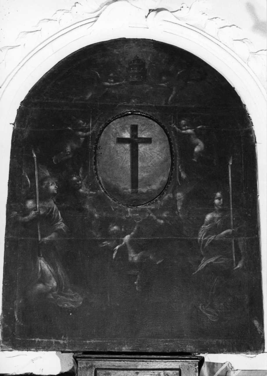 angeli adoranti la croce (dipinto, opera isolata) di Claret Giovanni, Ramelo (seconda metà, ultimo quarto sec. XVII, sec. XVIII)