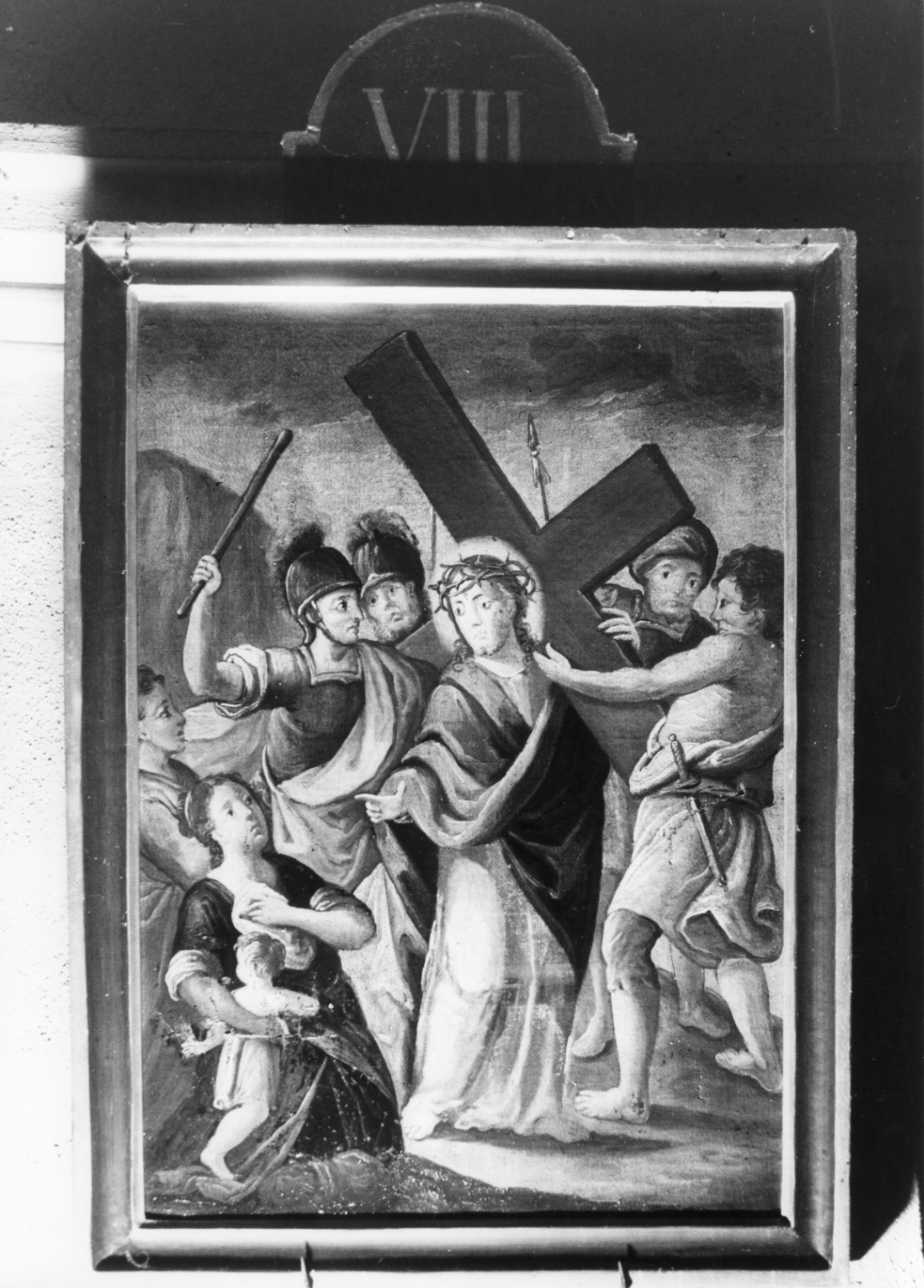 stazione VIII: Gesù consola le donne di Gerusalemme (dipinto, elemento d'insieme) - ambito piemontese (prima metà sec. XVIII)