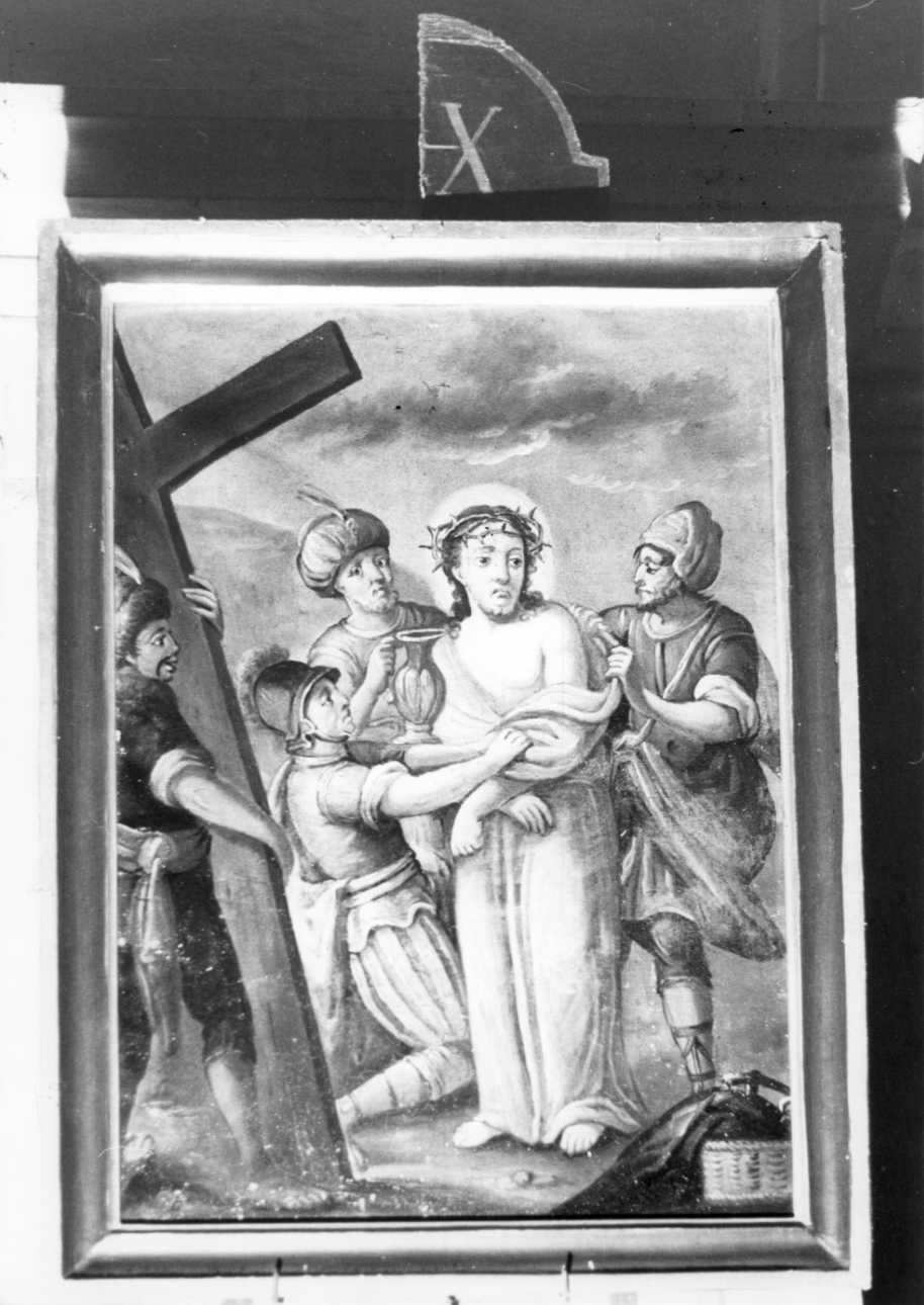 stazione X: Gesù spogliato e abbeverato di fiele (dipinto, elemento d'insieme) - ambito piemontese (prima metà sec. XVIII)