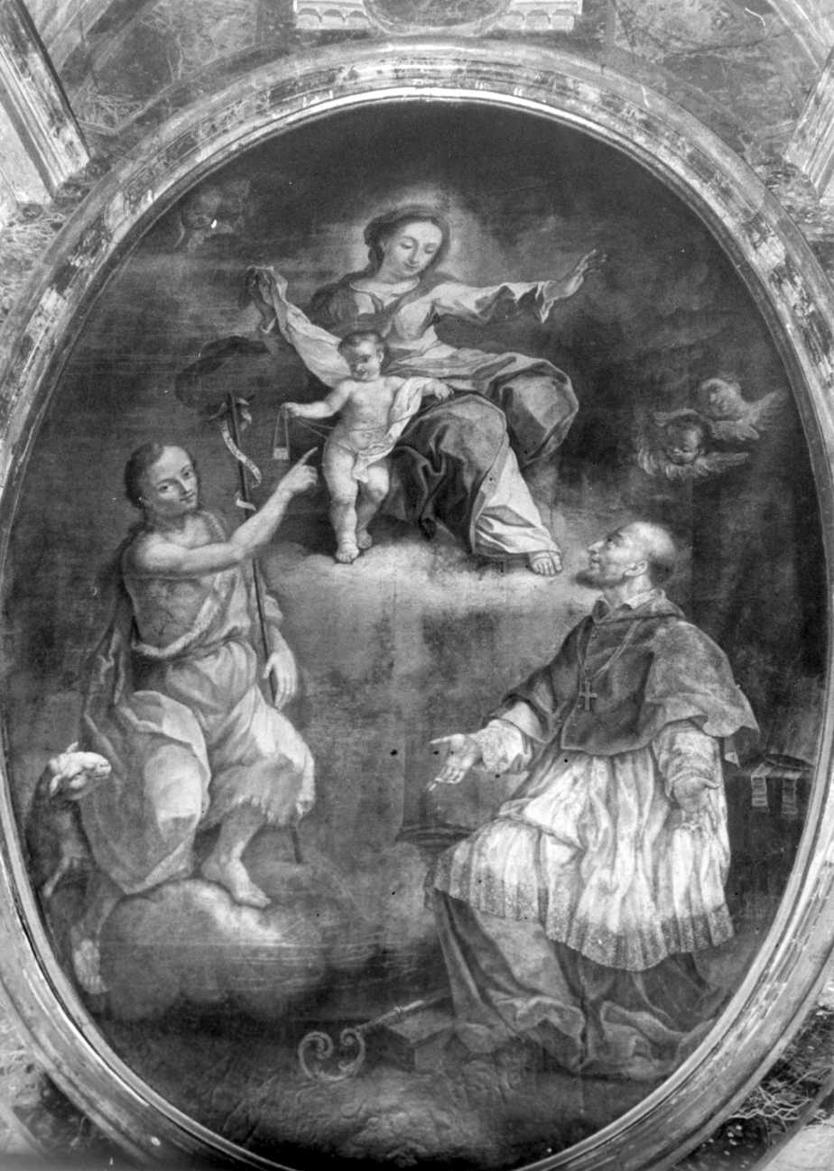Madonna del Carmelo col Bambino, San Giovanni Battista e San Francesco di Sales (dipinto, opera isolata) di Gauteri Lorenzo (attribuito) (sec. XVIII)