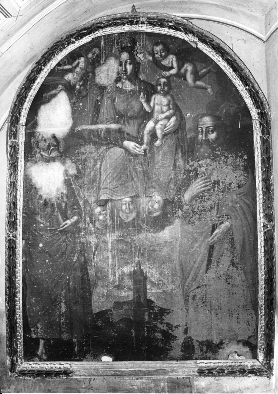 Madonna col Bambino incoronati con i Santi Pietro e Paolo (dipinto, opera isolata) - ambito cuneese (prima metà sec. XVII)