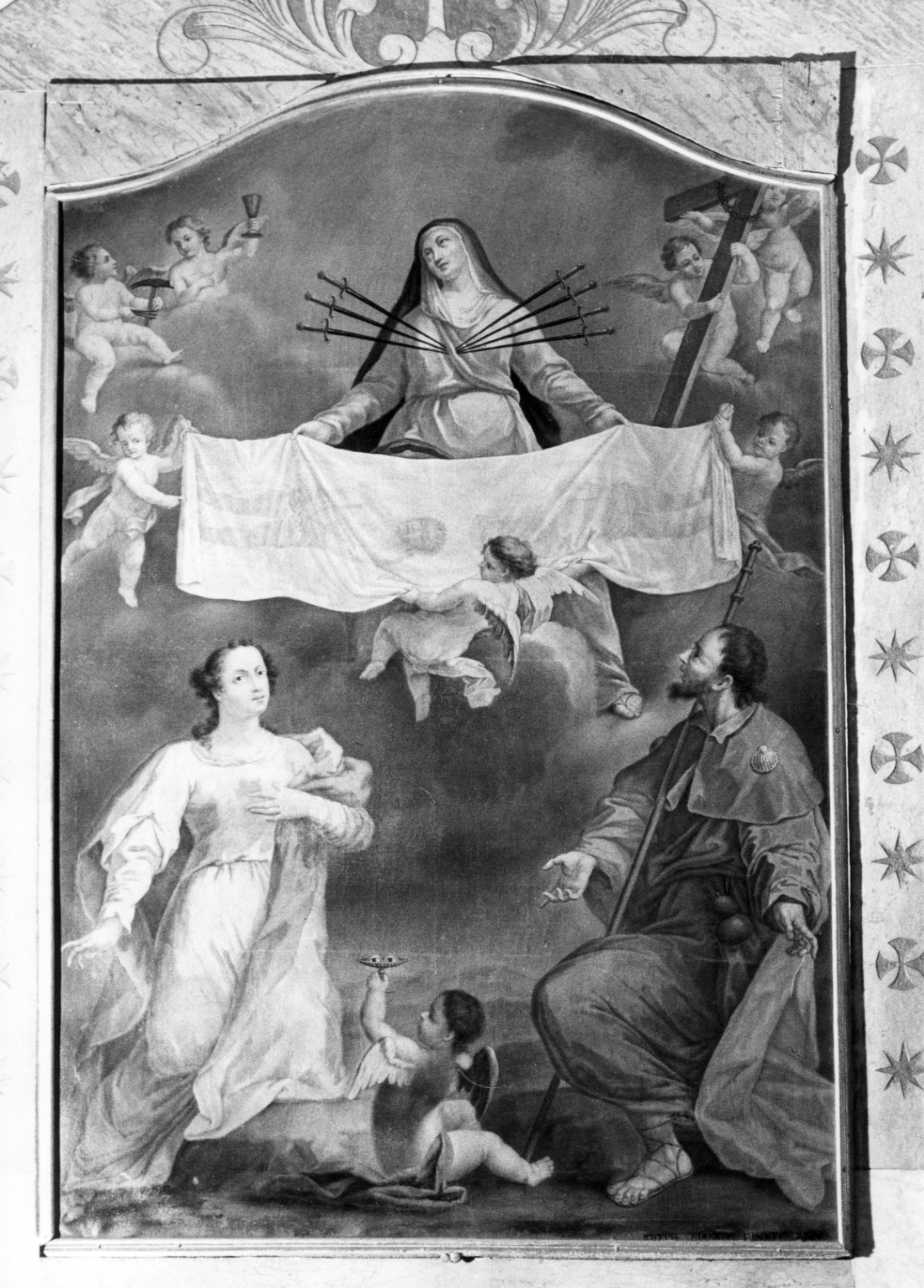 Madonna Addolorata con Santa Lucia e San Rocco (dipinto, opera isolata) di Bianco Giuseppe (fine/inizio secc. XVIII/ XIX)