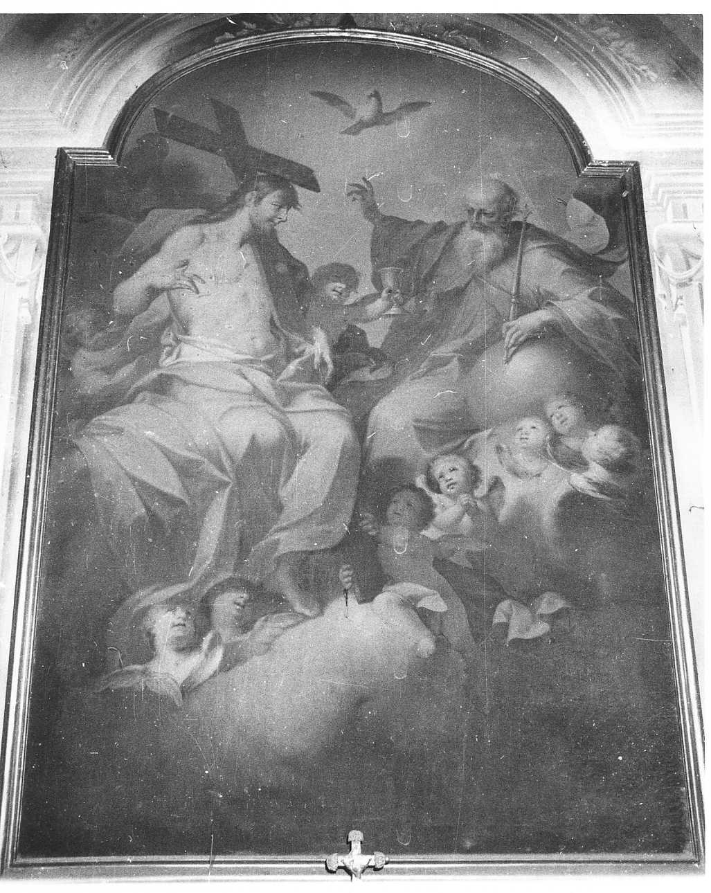 Trinità e angeli (dipinto, opera isolata) di Operti Pietro Paolo (sec. XVIII)