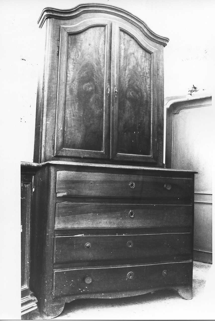 credenza a due corpi, opera isolata - ambito piemontese (seconda metà sec. XVIII)