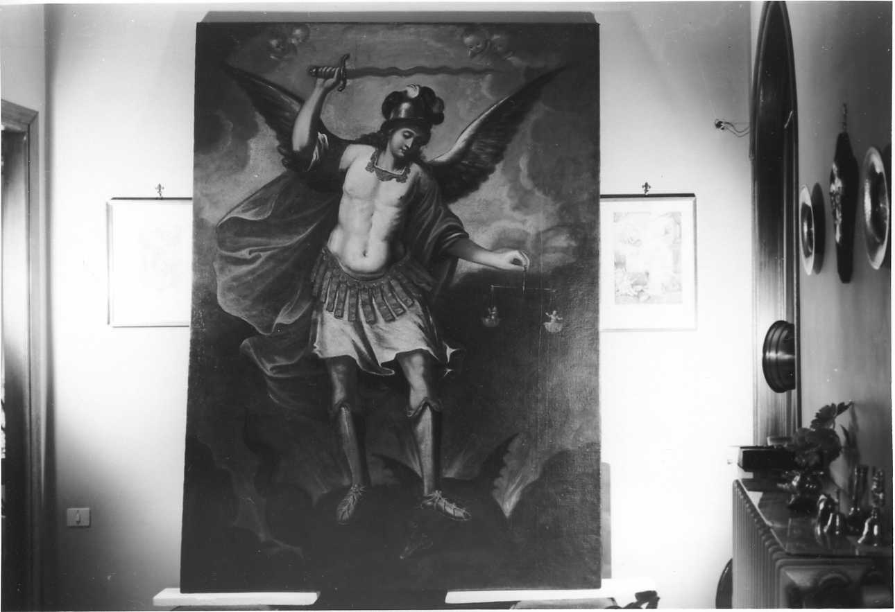 San Michele Arcangelo schiaccia il demonio (dipinto, opera isolata) - ambito piemontese (inizio sec. XVII)