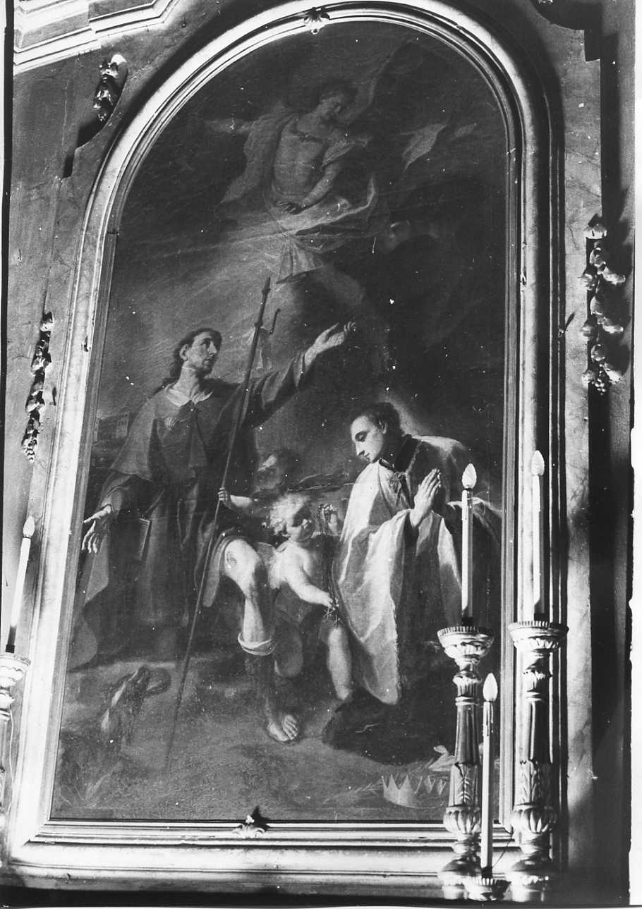 San Michele Arcangelo, San Rocco e San Luigi IX (dipinto, opera isolata) - ambito piemontese (sec. XVIII)