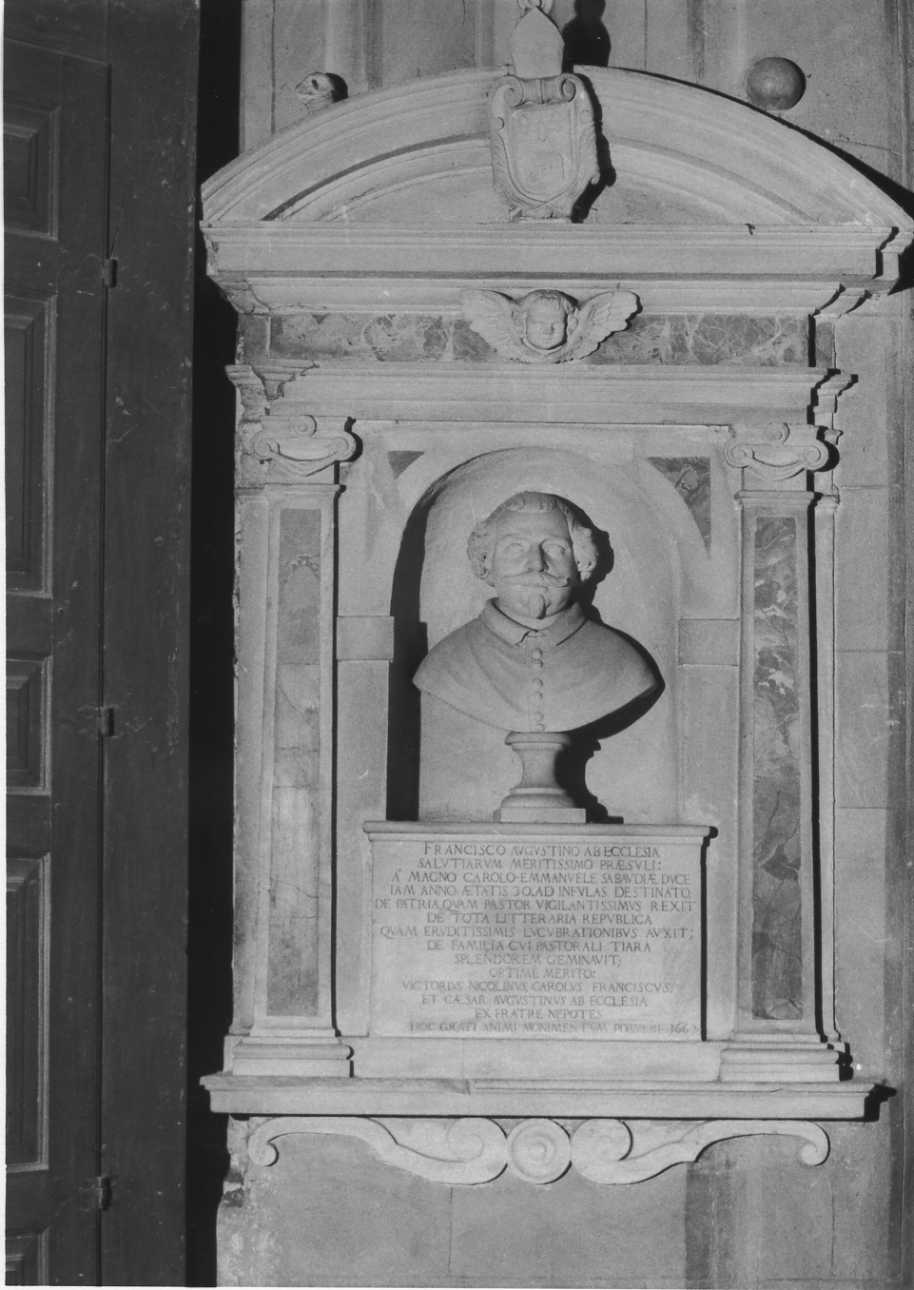 busto di Francesco Agostino della Chiesa (monumento funebre, opera isolata) - ambito piemontese (terzo quarto sec. XVII)
