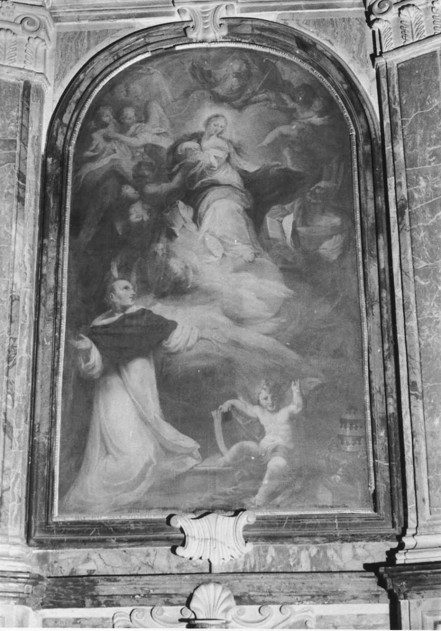 Dio Padre, Spirito Santo e Madonna Immacolata con San Pietro e San Vincenzo Ferrer (dipinto, opera isolata) di Barbetti Giuseppe Domenico (prima metà sec. XVIII)