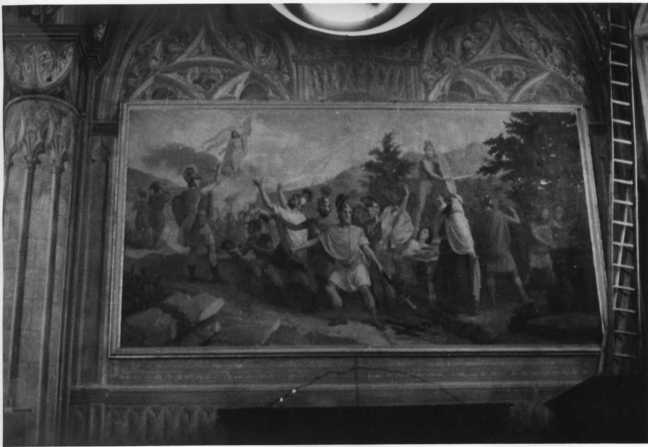 San Maurizio e il massacro della legione tebana (dipinto, opera isolata) di Vinaj Andrea (terzo quarto sec. XIX)