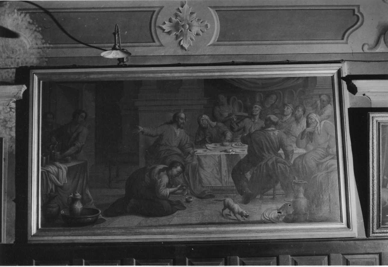 Santa Maria Maddalena unge i piedi di Cristo (dipinto, opera isolata) - bottega cuneese (sec. XVII)