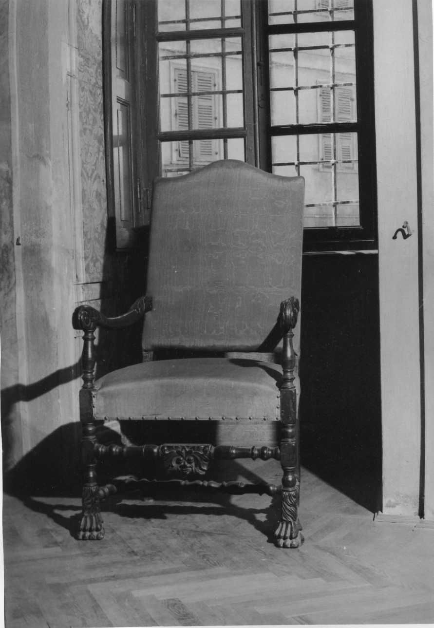 motivi decorativi zoomorfi (sedia - a braccioli, opera isolata) - bottega saluzzese (sec. XIX)