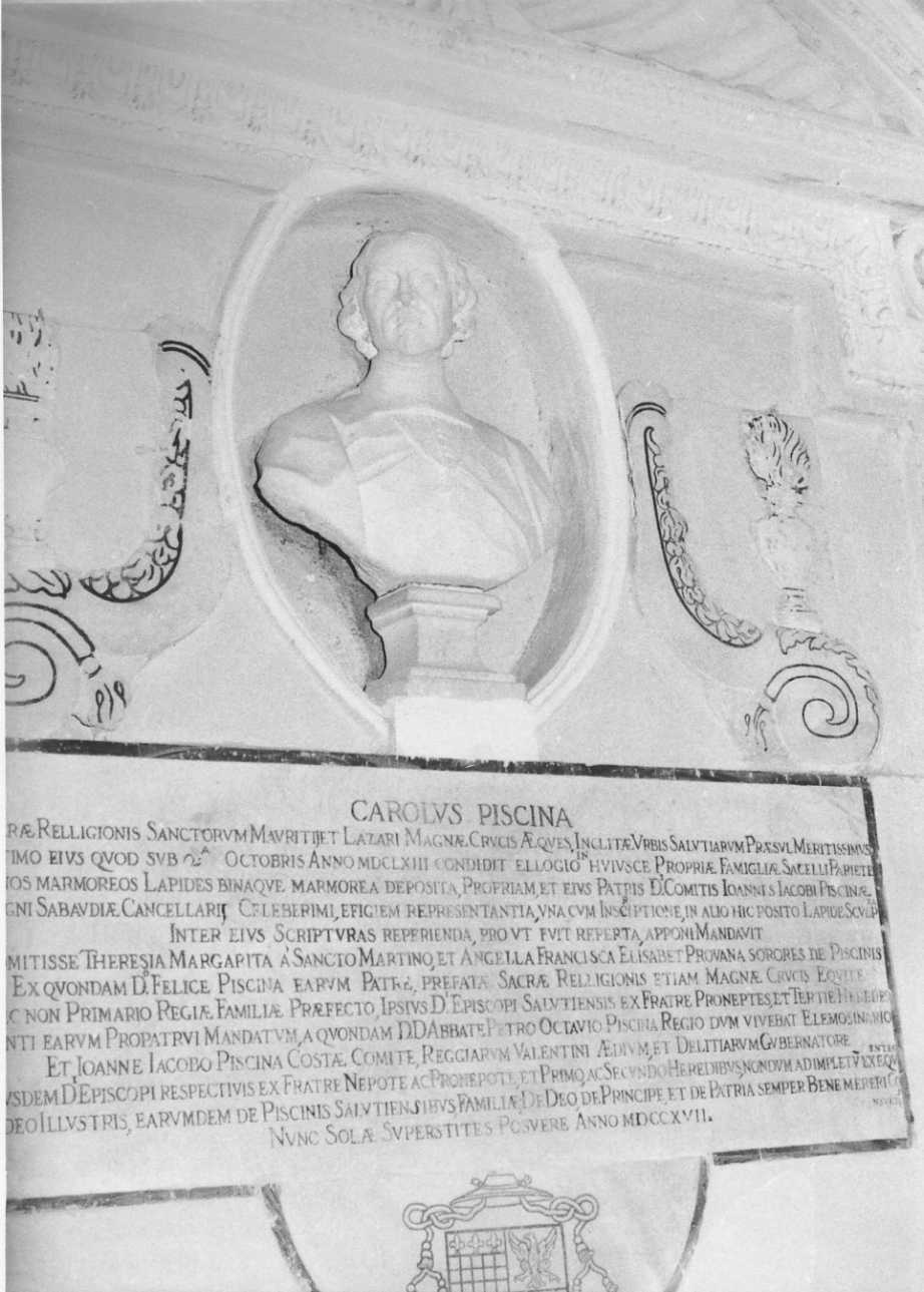 busto ritratto di Carlo Piscina (busto, opera isolata) - ambito piemontese (primo quarto sec. XVIII)