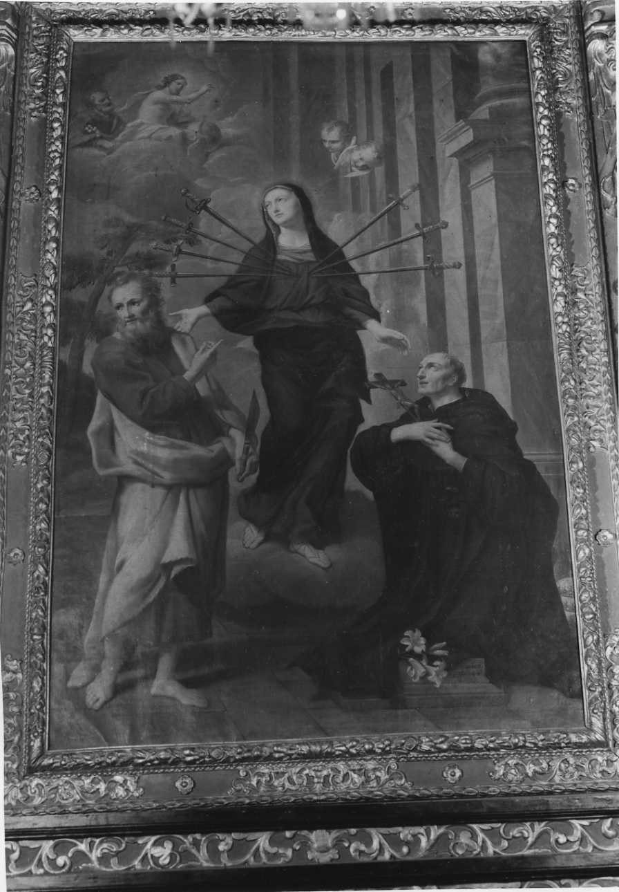 Madonna Addolorata con Cristo Salvatore e santi (dipinto, opera isolata) di Sacchetti Giovanni Francesco (ultimo quarto sec. XVII)