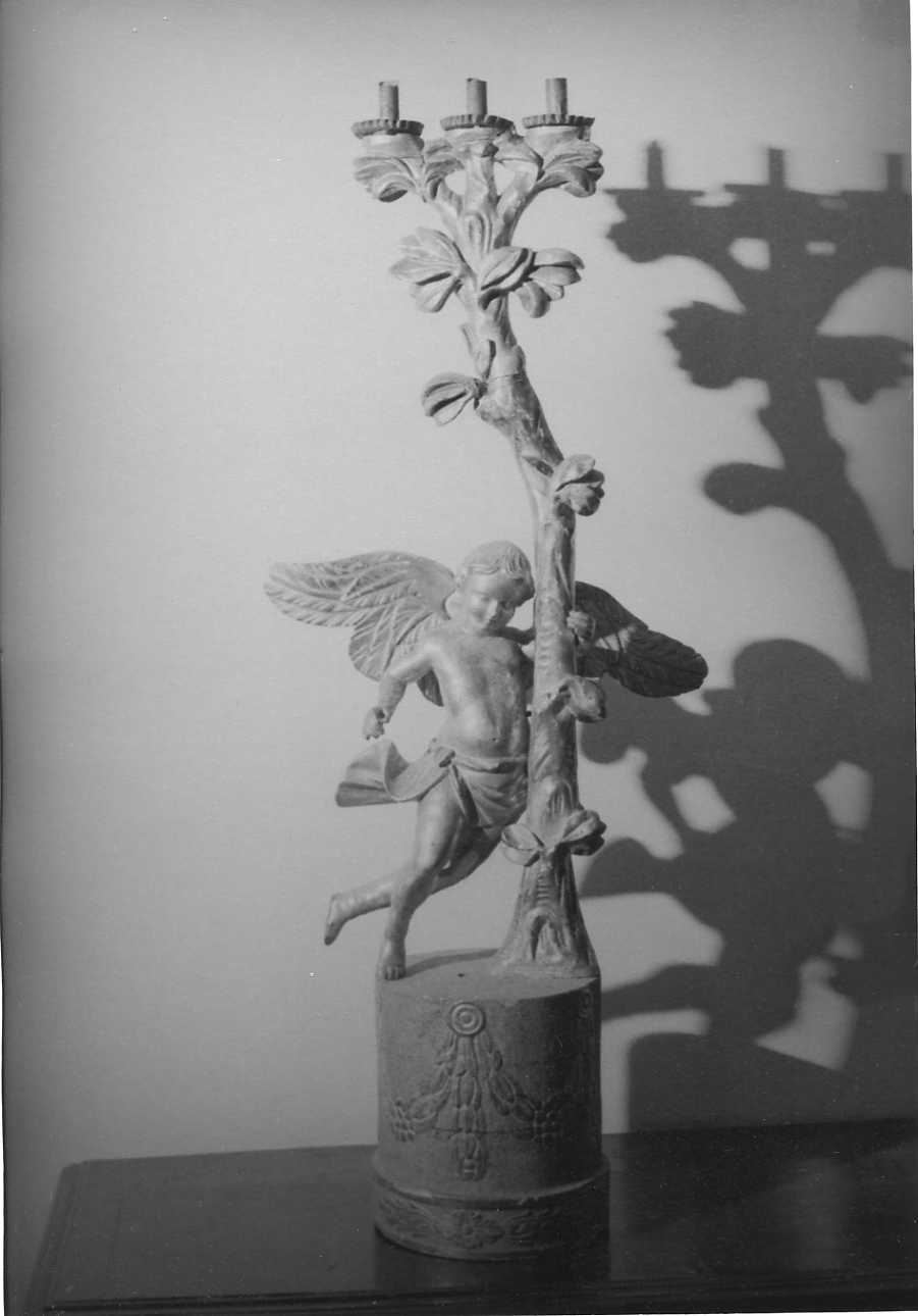 angioletto reggicandelabro (candelabro - a statua, serie) - bottega cuneese (sec. XVIII)