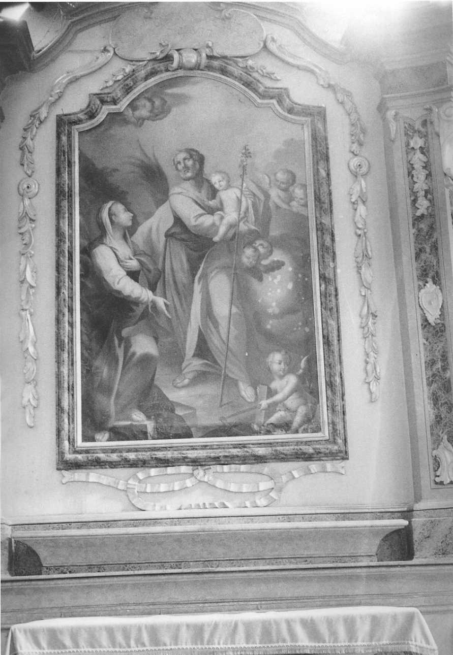 Sacra Famiglia con angeli (dipinto, opera isolata) di Riccardino Domenico (metà sec. XIX)