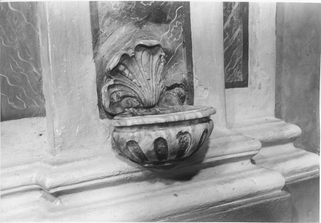 acquasantiera da parete, opera isolata - bottega cuneese (sec. XVIII)