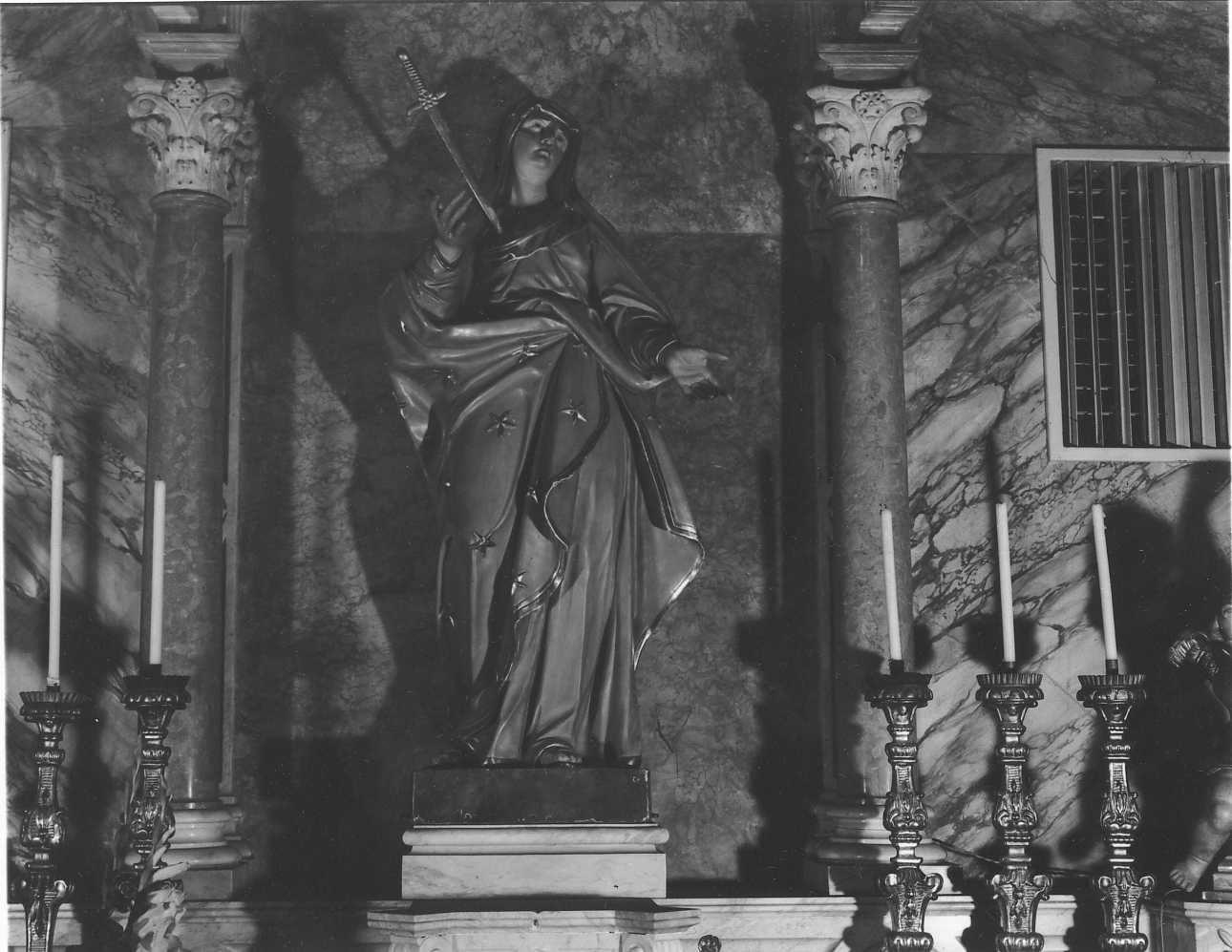 Madonna Addolorata (statua, opera isolata) di Plura Carlo Giuseppe (attribuito) (prima metà sec. XVIII)