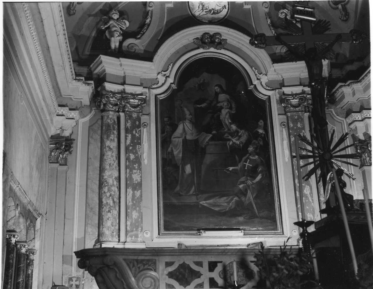 Madonna con Bambino in trono con San Bernardo, Santa Caterina, Santa Maria Maddalena, San Magno (dipinto, opera isolata) - ambito piemontese (ultimo quarto sec. XVIII)