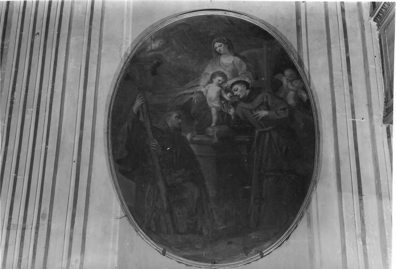 Madonna con Bambino in trono e santi francescani (dipinto, opera isolata) di Cesia Francesco Antonio (maniera) (ultimo quarto sec. XVIII)