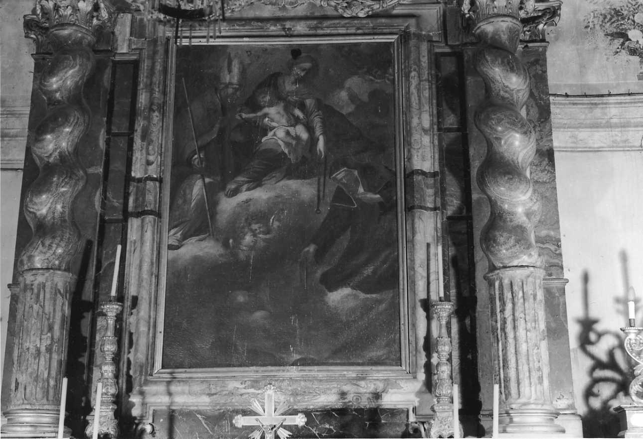 Madonna della Cintola con Sant'Agostino, Santa Monica e anime purganti (dipinto, opera isolata) - ambito piemontese (fine sec. XVII)