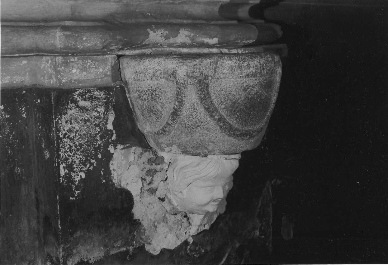 acquasantiera da parete, opera isolata - bottega piemontese (sec. XII)