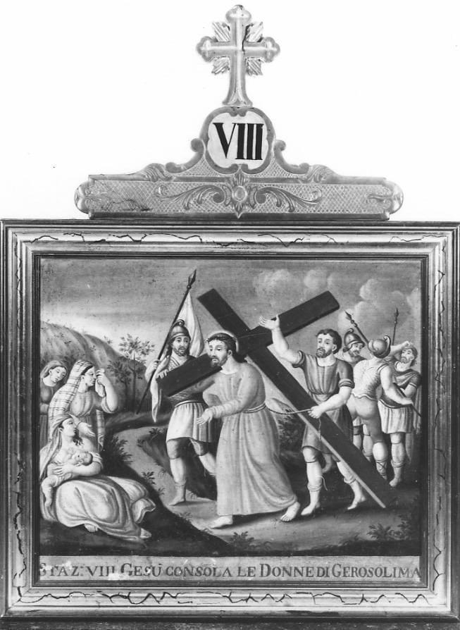 stazione VIII: Gesù consola le donne di Gerusalemme (dipinto, elemento d'insieme) di Ferraris Domenico (sec. XIX)