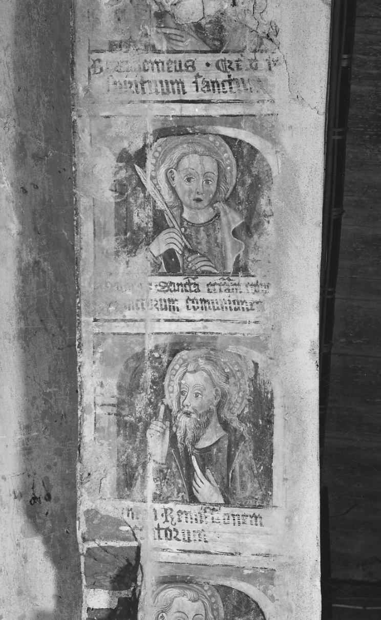 San Simone Apostolo (dipinto, elemento d'insieme) di De Champo Joannes (bottega) (seconda metà sec. XV)