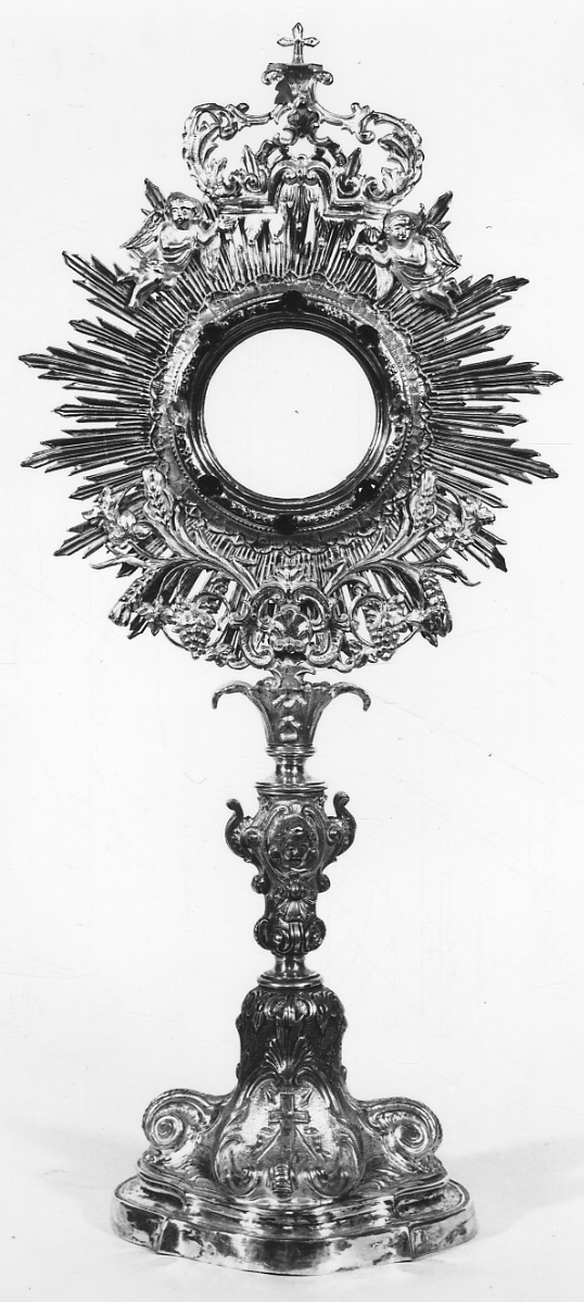 simboli della passione (ostensorio - a raggiera, opera isolata) - bottega lombarda (fine/inizio secc. XVII/ XVIII)