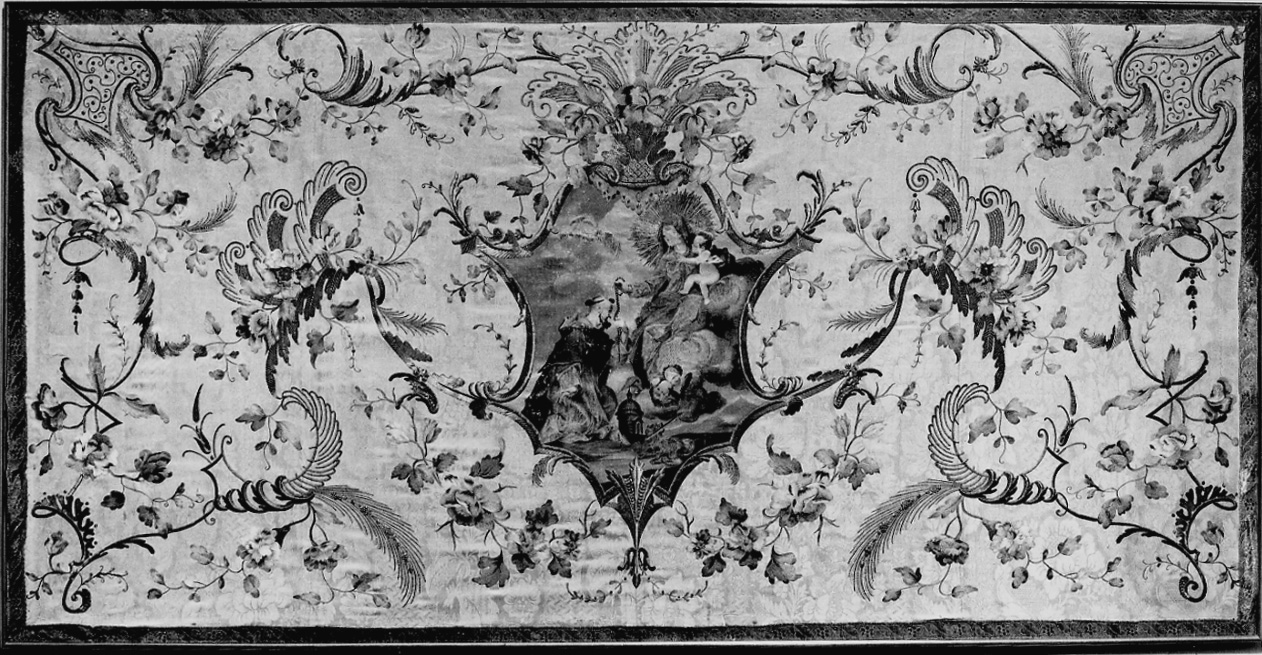 apparizione della Madonna col Bambino a San Domenico (paliotto, opera isolata) - manifattura francese, manifattura lombardo-piemontese, ambito novarese (prima metà sec. XVIII)