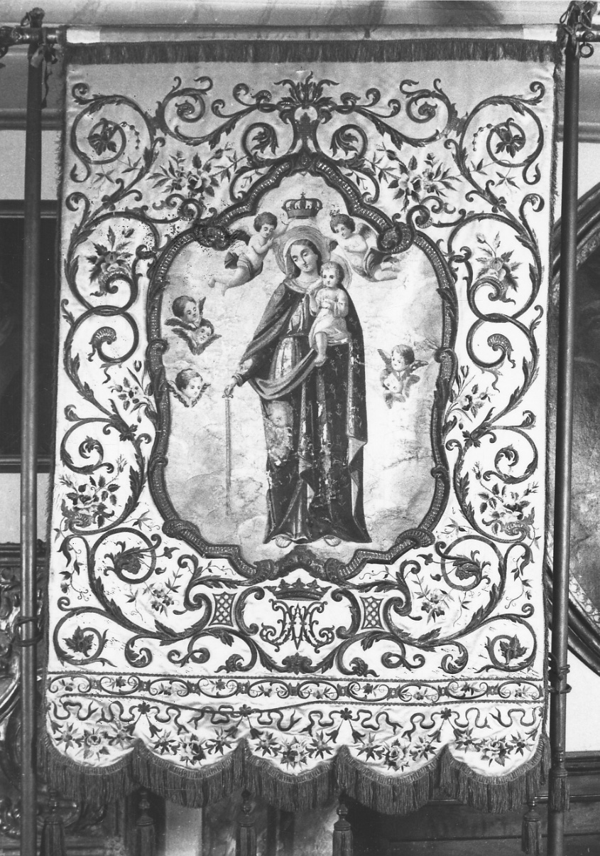Madonna della Cintola (decorazione a ricamo, opera isolata) - manifattura lombardo-piemontese (seconda metà sec. XIX)