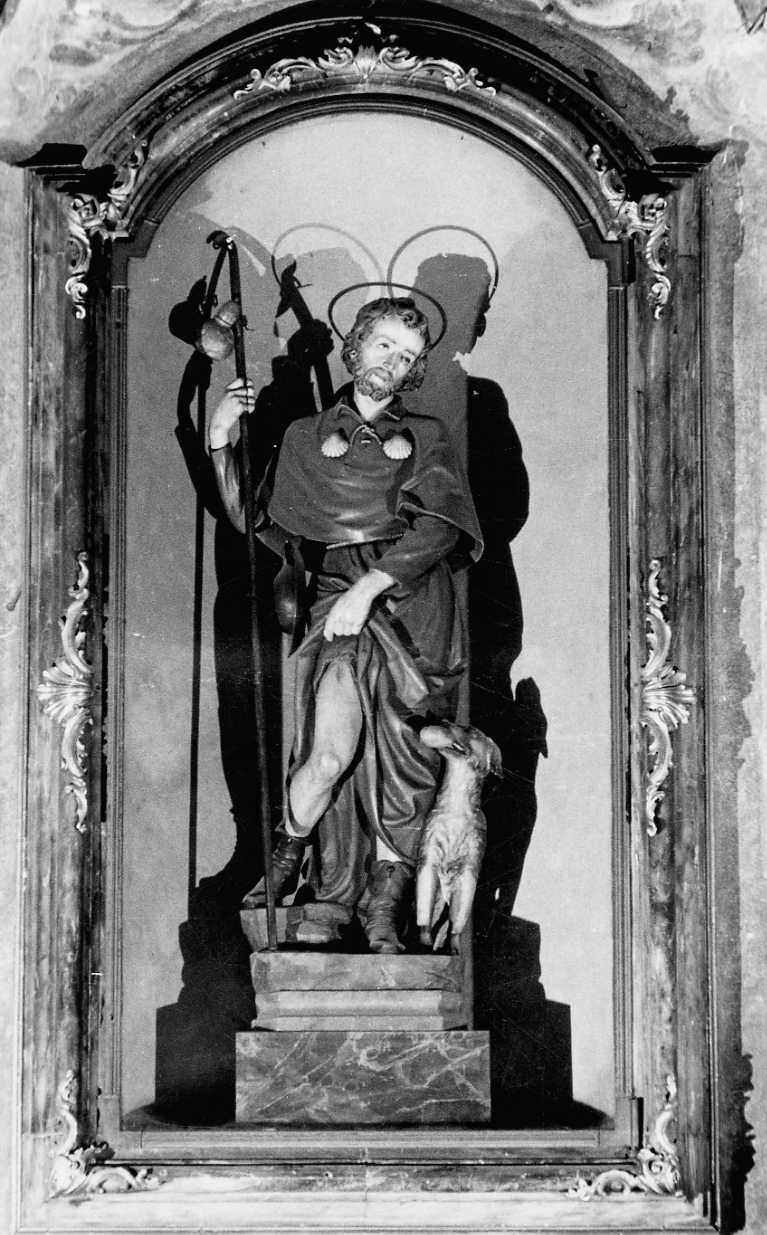 San Rocco (gruppo scultoreo, opera isolata) di Cassina Francesco (inizio sec. XX)
