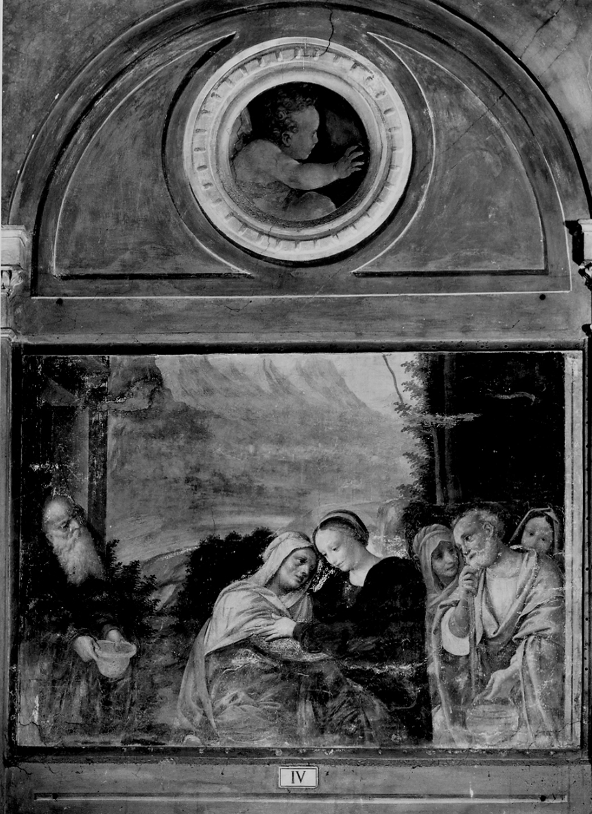 visitazione (dipinto, elemento d'insieme) di Lanino Bernardino (metà sec. XVI)