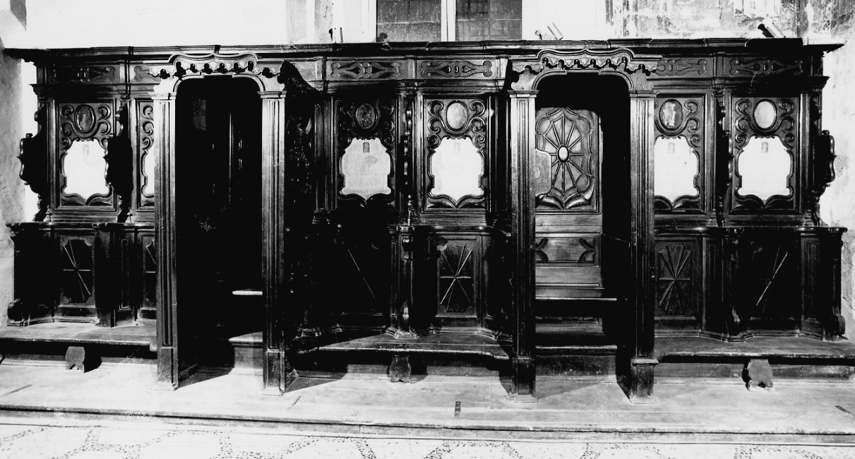 confessionale, coppia - bottega piemontese, ambito piemontese (inizio sec. XVIII)