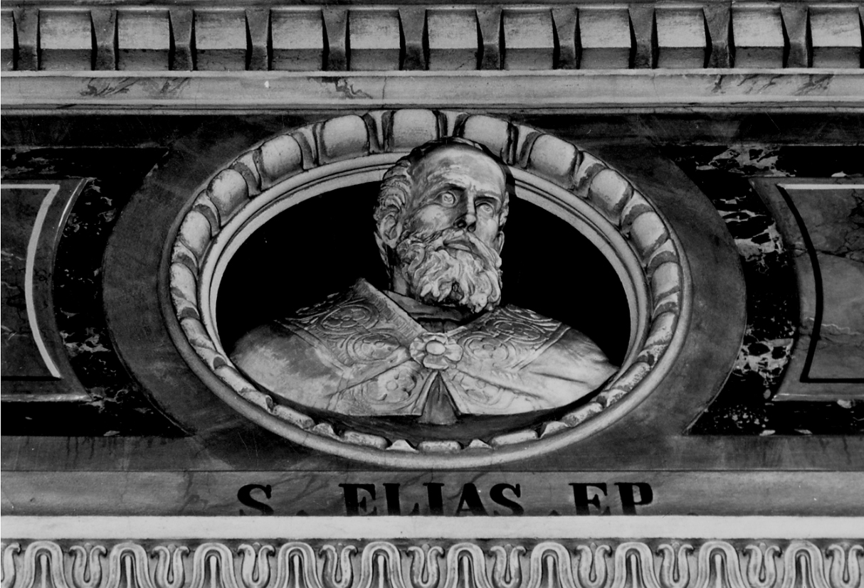 busto di San Elia (decorazione plastica, elemento d'insieme) di Argenti Giuseppe (terzo quarto sec. XIX)