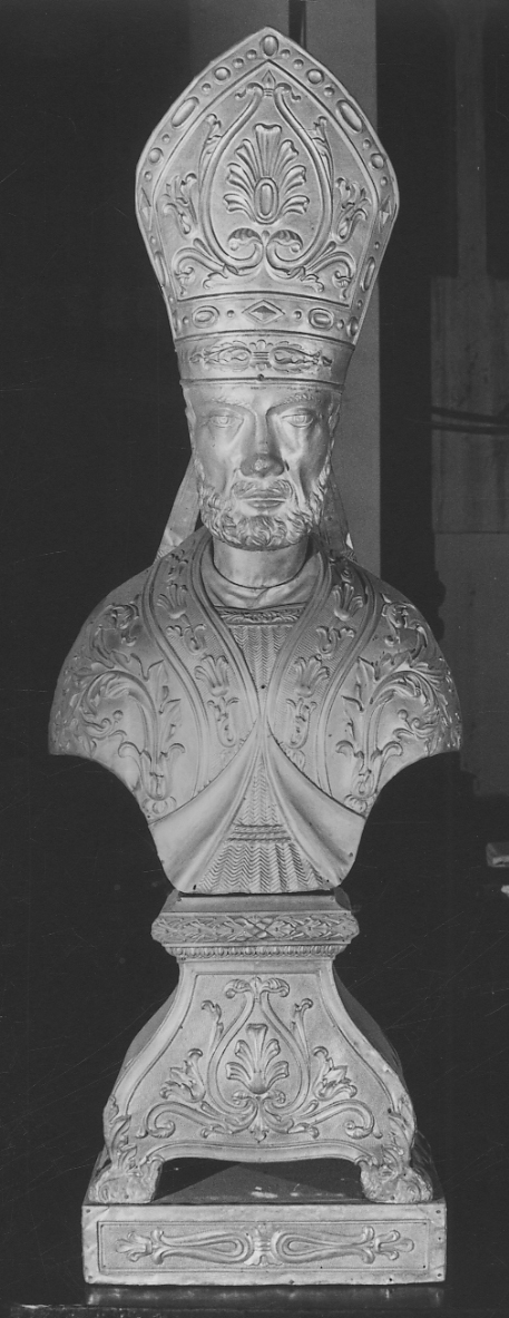 busto di santo (reliquiario - a busto, serie) - bottega novarese (metà sec. XIX)