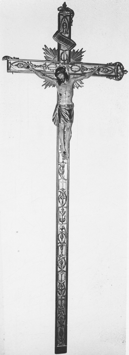 Cristo crocifisso (croce processionale, opera isolata) - bottega novarese (inizio sec. XX)